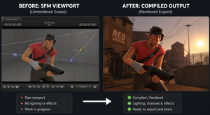 before and after SFM rendering