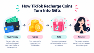 how tiktok recharge coins turn into gifts